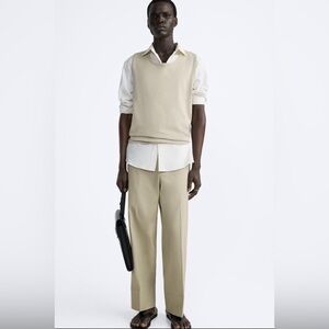 NWT ZARA Men wide trousers chino pants Size 31 US